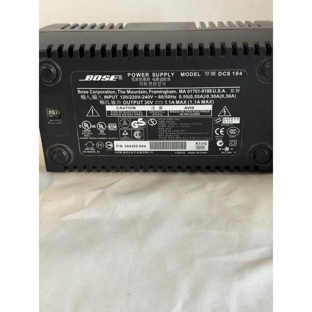 Genuine Bose DCS‎ 104 Power Supply Adapter 30V 1.1A AC Cable OEM Tested